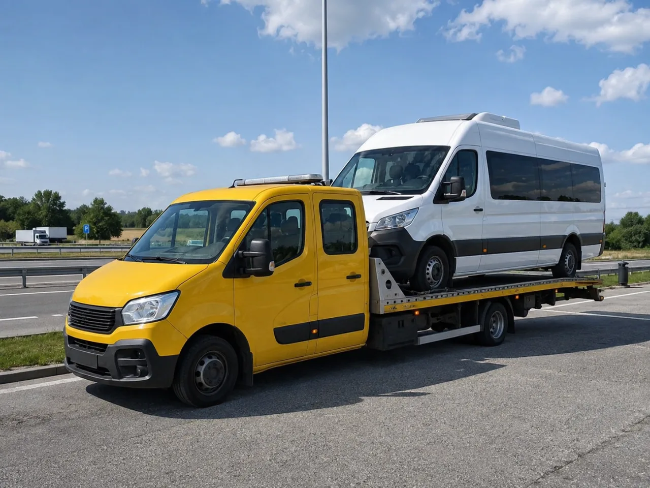 Transport busa osobowego na lawecie – Łomża